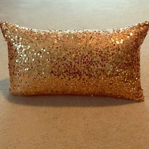 Gold sequin pillow
